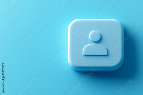 3D blue profile icon on a light blue background symbolizing digital identity online presence and user engagement in modern networking platforms