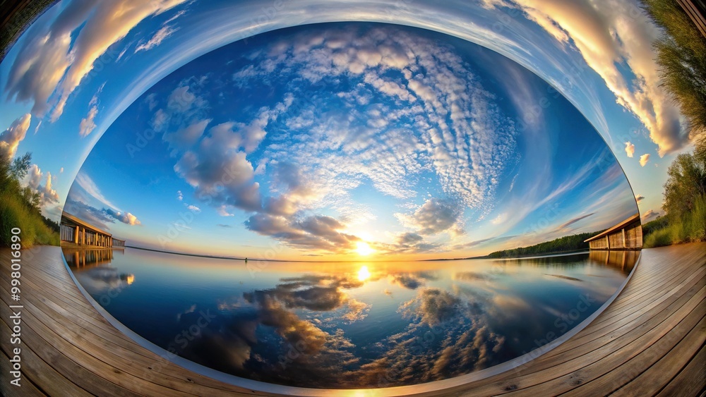 Fisheye meditative universe with serene geometric patterns Fisheye meditative universe with serene geometric patterns