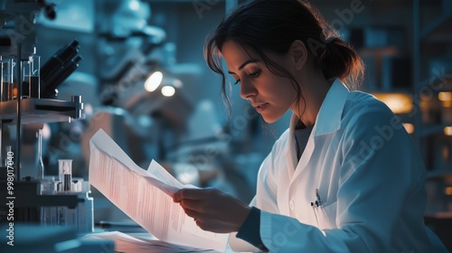 Wallpaper Mural Focused Female Doctor in Laboratory Torontodigital.ca