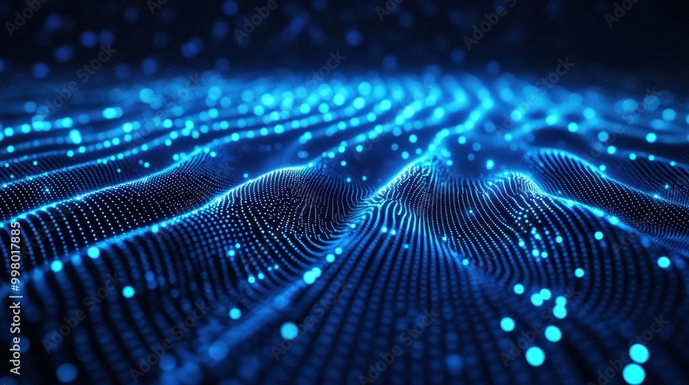 The Blue Digital Wave Surface The Blue Digital Wave Surface