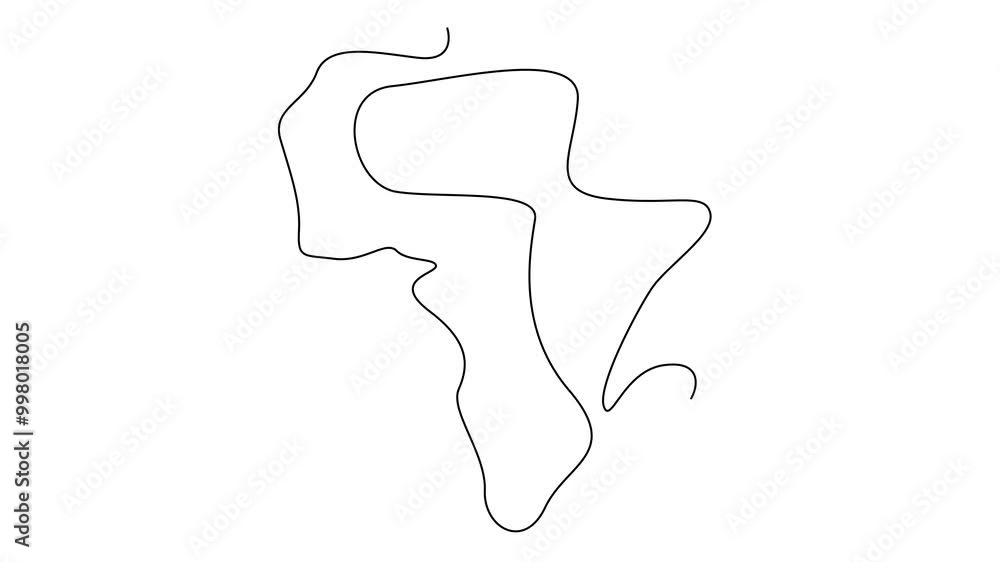 One continuous line drawing of Africa map illustration
One continuous line drawing of Africa map illustration
