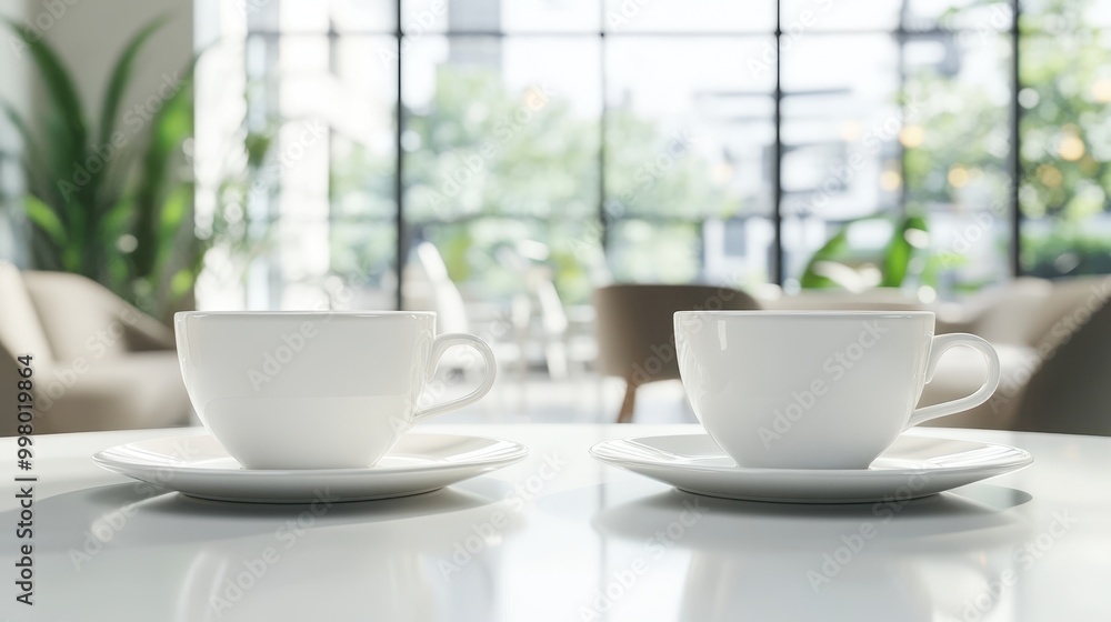 The Coffee Cups on Table The Coffee Cups on Table