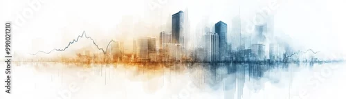 Panel kuchenny z motywem Abstract cityscape with a blurry background in muted tones.