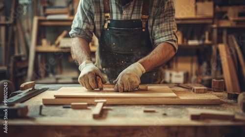 Carpenter Workmanship Wooden Workshop Concept Carpentry Handicraft