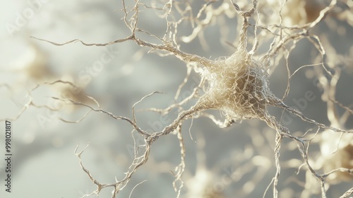  neurons with broken or frayed connections, representing the neurodegeneration caused by Parkinsonâ€™s disease.  photo