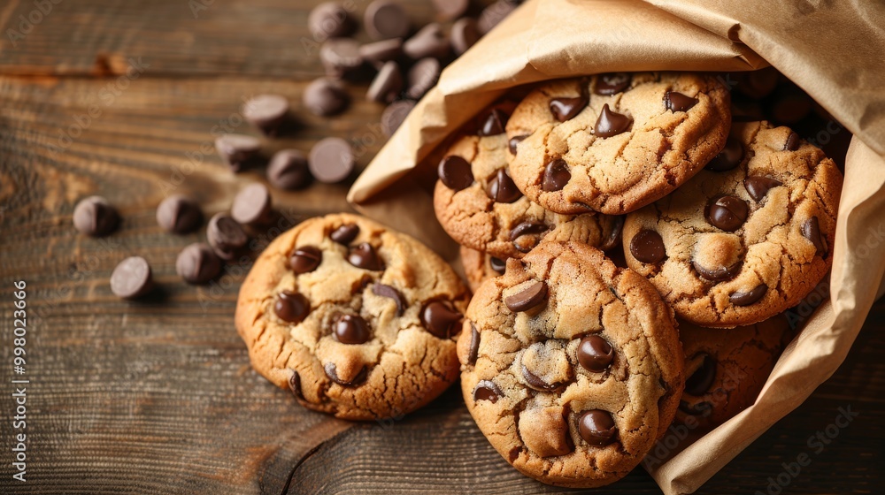 Bake Cookies Day. A pile of chocolate cookies on a wooden background. Delicious cookies Bake Cookies Day. A pile of chocolate cookies on a wooden background. Delicious cookies
