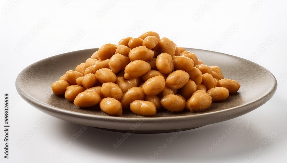 Japanese Food, Natto on white background isolated. Japanese Food, Natto on white background isolated.