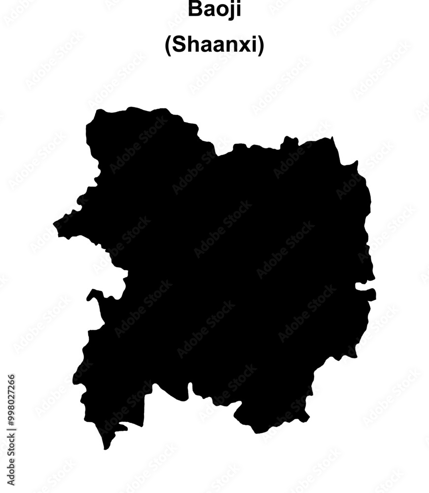 Baoji blank outline map Baoji blank outline map