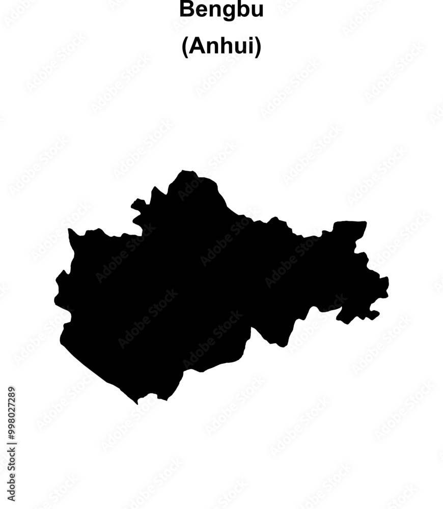 Bengbu blank outline map Bengbu blank outline map