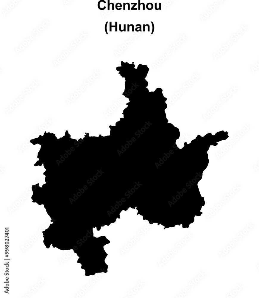 Fototapeta premium Chenzhou blank outline map