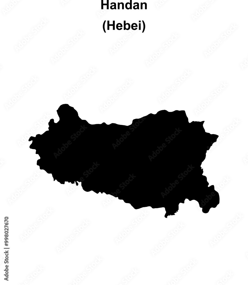 Handan blank outline map Handan blank outline map