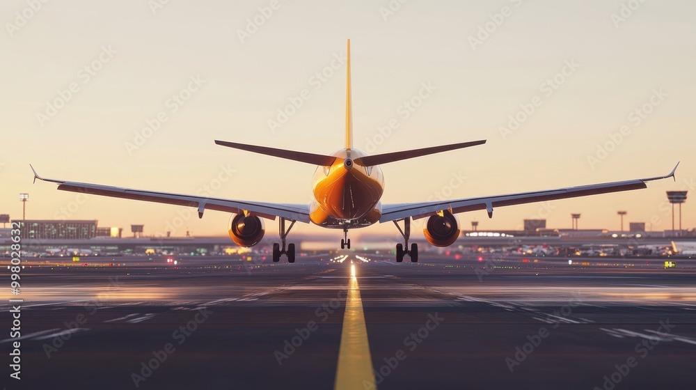The Airplane on Runway The Airplane on Runway