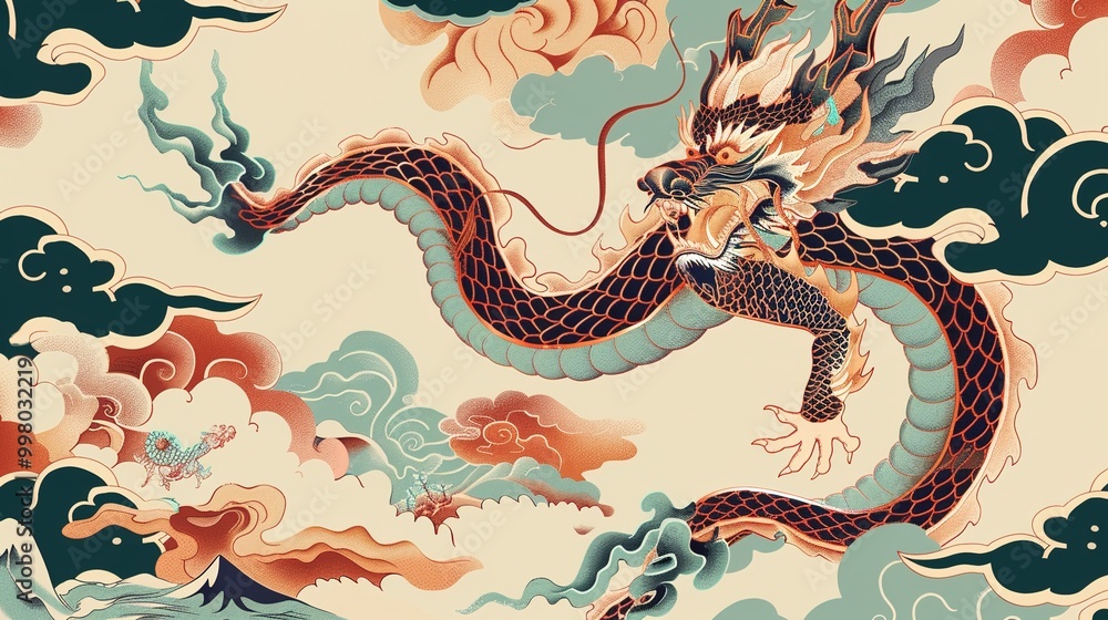 A golden dragon soars through a red sky, its scales gleaming in the light. The dragon is a symbol of power, strength, and good luck. A golden dragon soars through a red sky, its scales gleaming in the light. The dragon is a symbol of power, strength, and good luck.