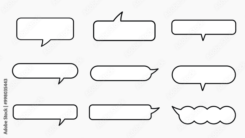 Obraz premium Collection of blank speech bubble shapes in various styles. Set of speech bubbles graphic design. illustration of black speech bubble collection. Set of speech bubble in various shapes