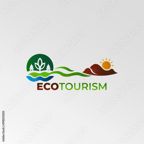 ecotourism logo template nature style