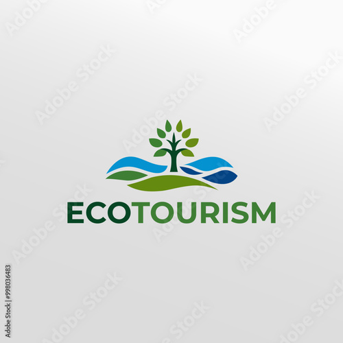ecotourism logo template nature style
