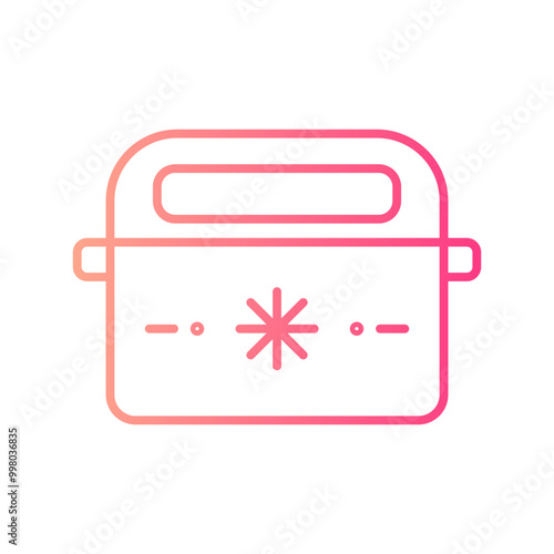 portable fridge gradient icon photo