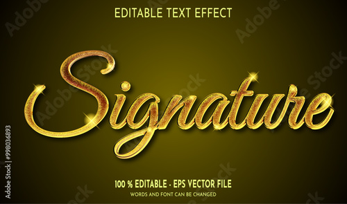 signature editable text effect