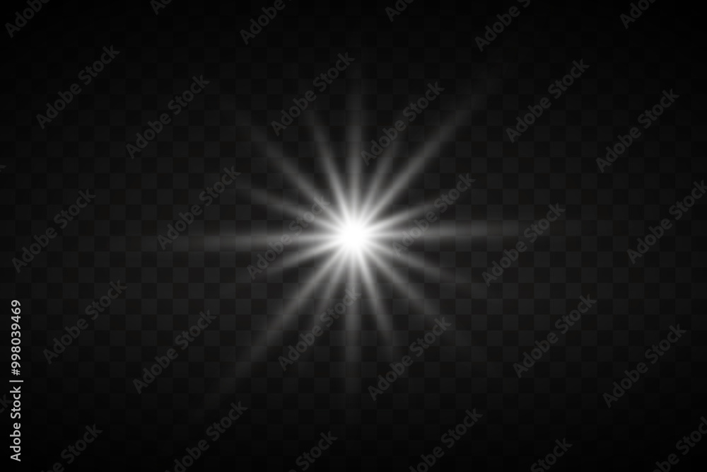 Light effect of star and light rays. On transparent background.
Light effect of star and light rays. On transparent background.