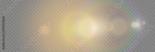 Magic effect of glare and light. On a transparent background.