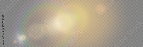 Magic effect of glare and light. On a transparent background.
