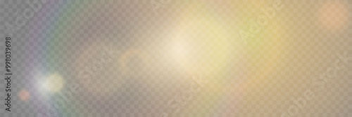Magic effect of glare and light. On a transparent background.