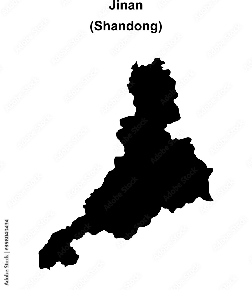 Jinan blank outline map Jinan blank outline map