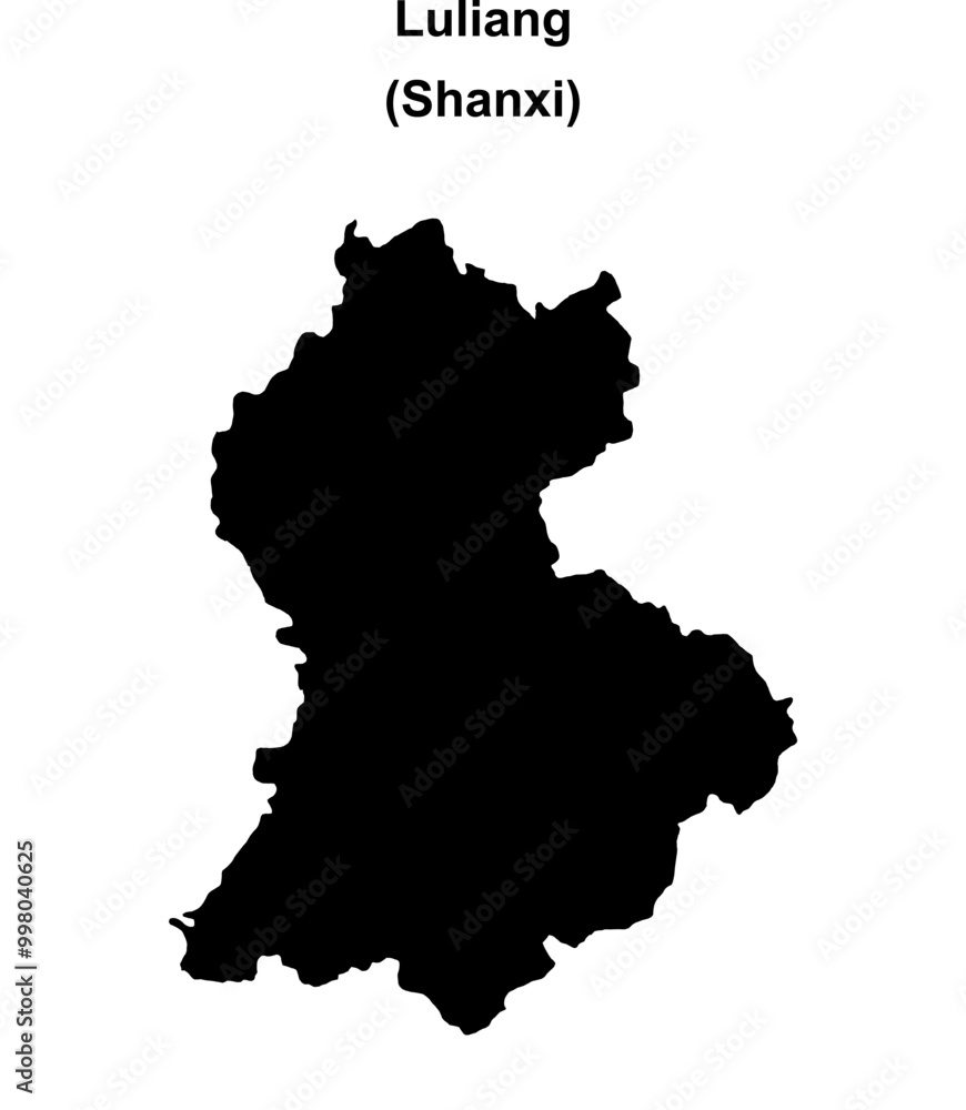 Luliang blank outline map Luliang blank outline map