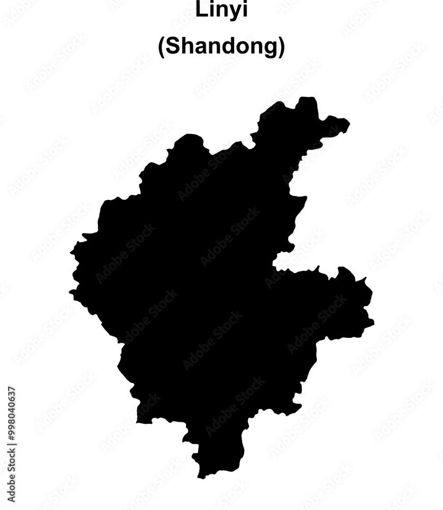 Linyi blank outline map Linyi blank outline map