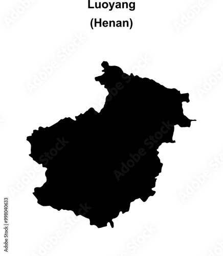 Luoyang blank outline map