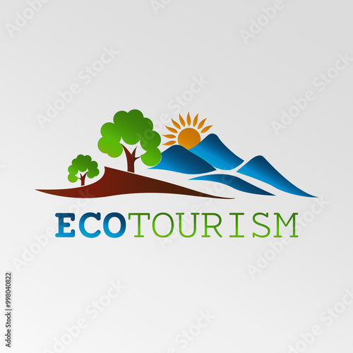 ecotourism logo template nature style