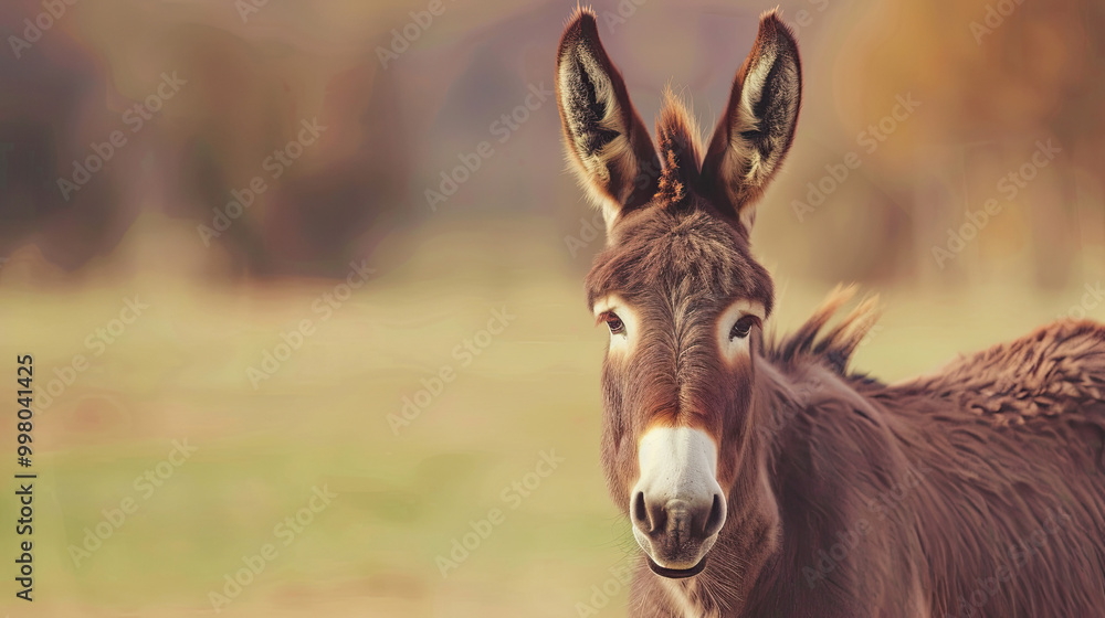 Beautiful Wallpaper with a Donkey Design, Ideal Farm Animal Poster or Graphic Resource for Creative Project, Ai Generative