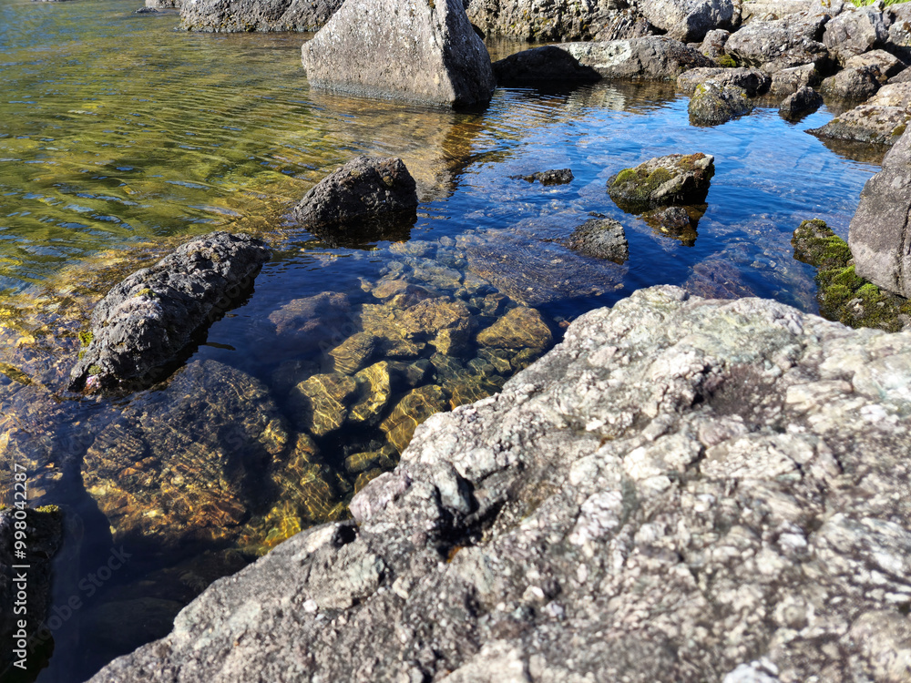 Mountain lake relaxation, pure waterscape natural background. Laying somewhere in the mountains Mountain lake relaxation, pure waterscape natural background. Laying somewhere in the mountains