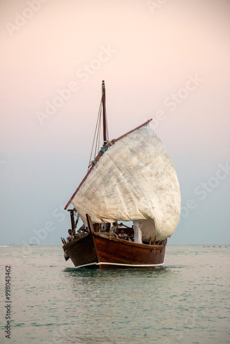 Dhow wooden boat. Arabian Traditional fisherman life Katara Traditional Dhow Festival Doha Qatar photo