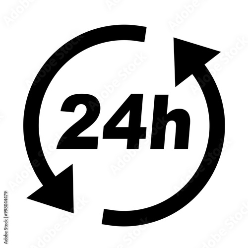 24 hours icon. Time icon