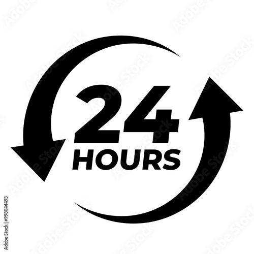 24 hours service icon. Time icon