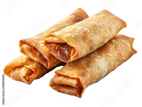 Delicious crispy spring rolls filled with savory meat, perfect for snacking or appetizers.