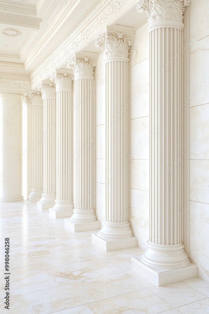 Elegant Interior Space Featuring Architectural Columns, Showcasing a Harmonious Blend of Classic Design and Modern Aesthetics in a Spacious Room Setting Elegant Interior Space Featuring Architectural Columns, Showcasing a Harmonious Blend of Classic Design and Modern Aesthetics in a Spacious Room Setting