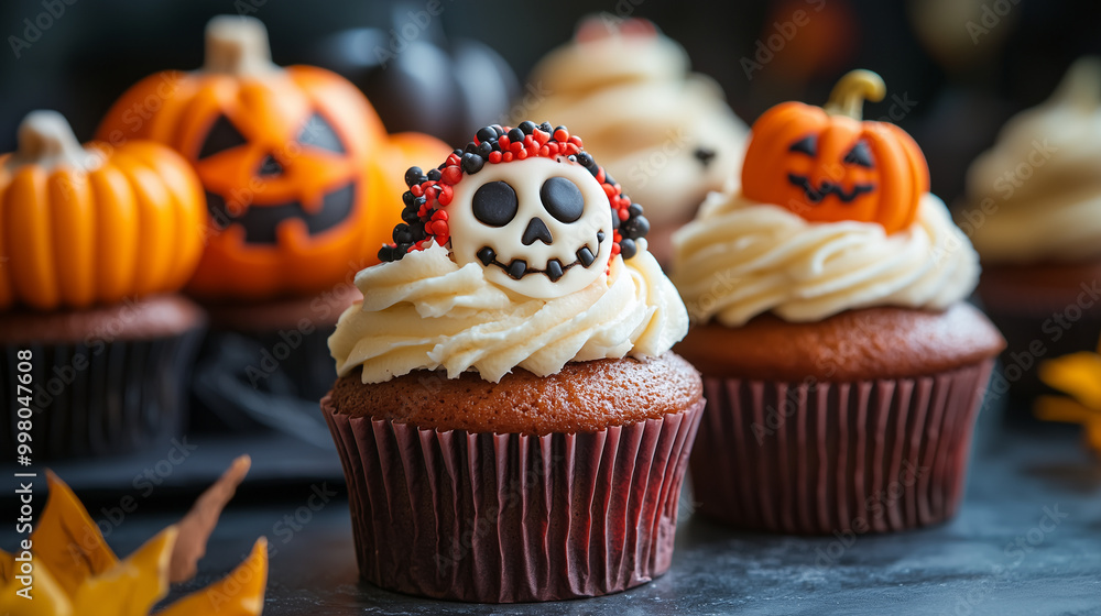 halloween themed cupcakes ready for a halloween party halloween themed cupcakes ready for a halloween party