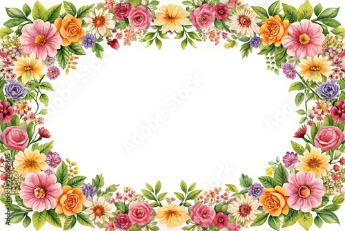 Floral frame with fisheye effect