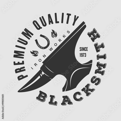 Blacksmith logo design template. Vector illustration