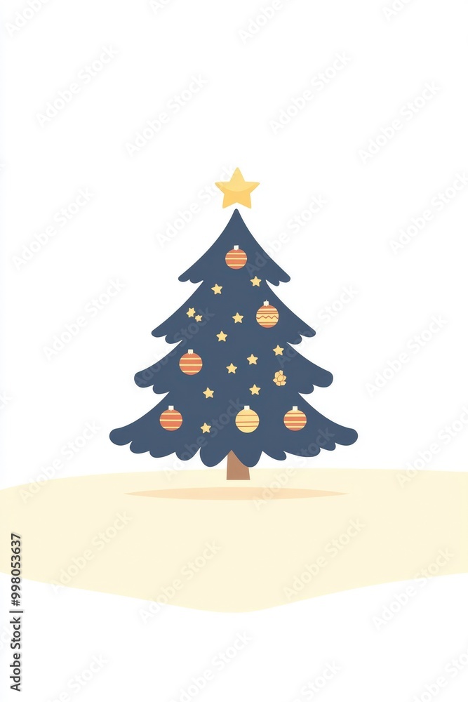 Simple Christmas Tree Illustration Simple Christmas Tree Illustration