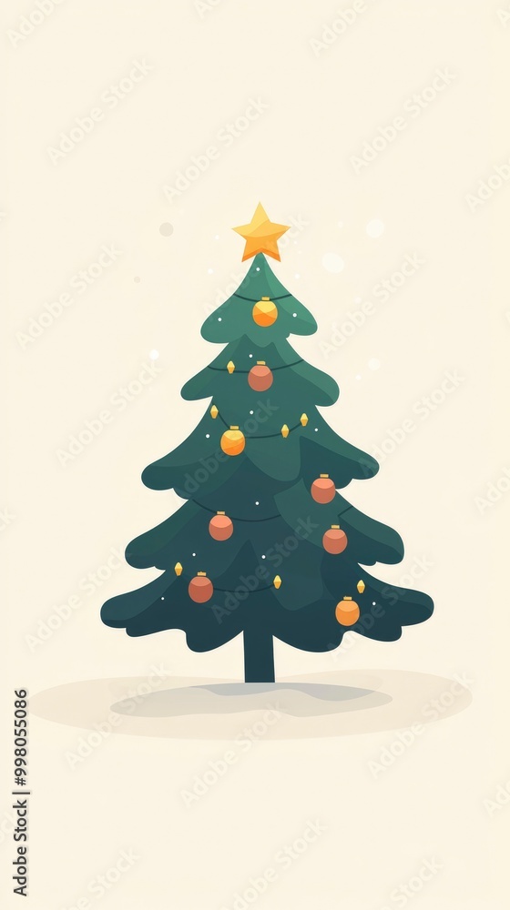 Decorated Christmas Tree with Lights and Ornaments Decorated Christmas Tree with Lights and Ornaments