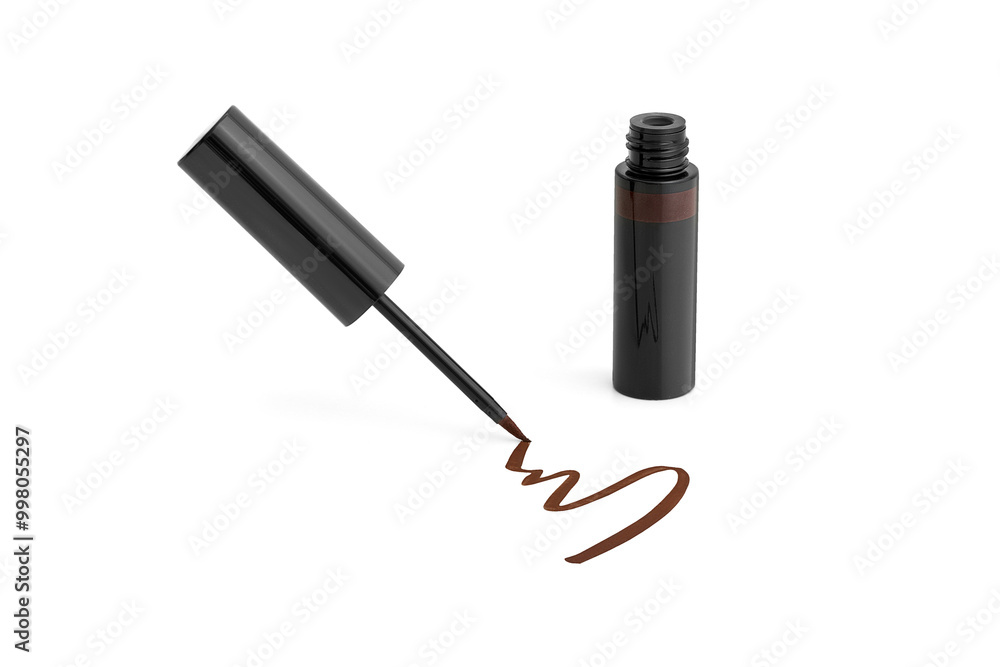 Eyeliner Marker and Stroke on white background. Makeup product Eyeliner Marker and Stroke on white background. Makeup product