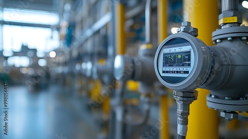 Gas Leak Detection Sensors in a Natural Gas Facility A network of gas leak detection sensors installed throughout a natural gas processing plant.