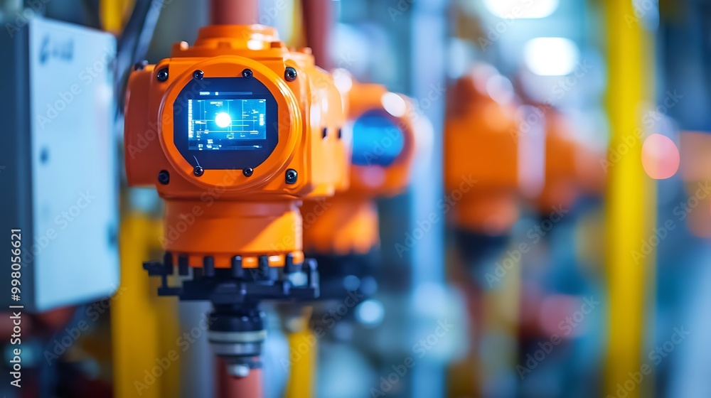 Gas Leak Detection Sensors in a Natural Gas Facility A network of gas leak detection sensors installed throughout a natural gas processing plant. Gas Leak Detection Sensors in a Natural Gas Facility A network of gas leak detection sensors installed throughout a natural gas processing plant.