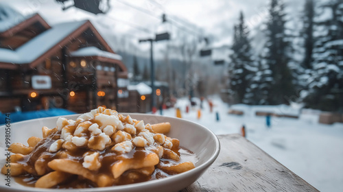 Snowy Poutine Delight Scene photo