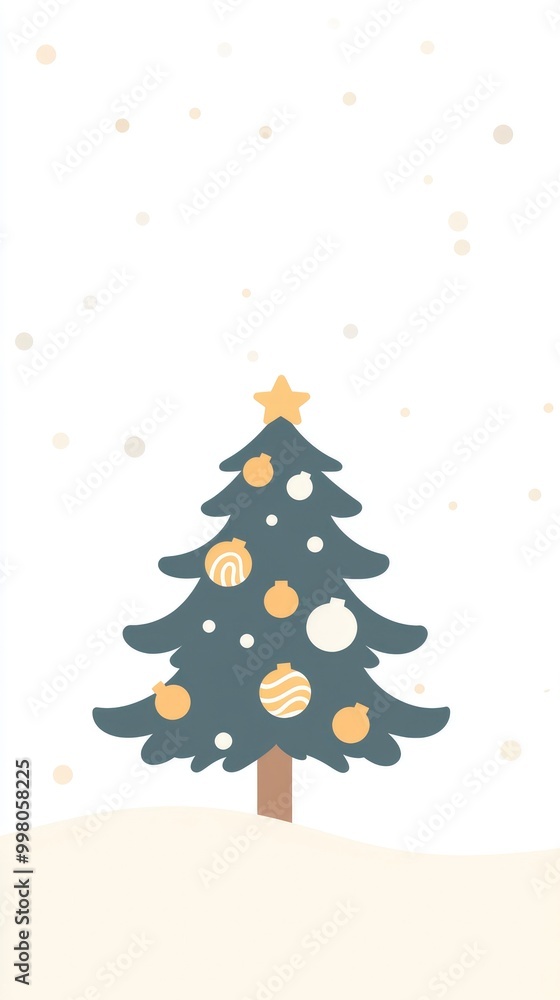 Minimalist Christmas Tree with Snowfall Minimalist Christmas Tree with Snowfall