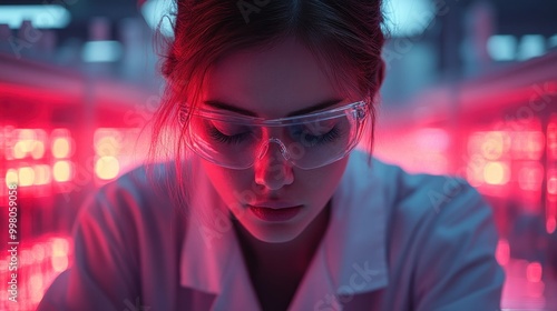 Focused Scientist in a Laboratory