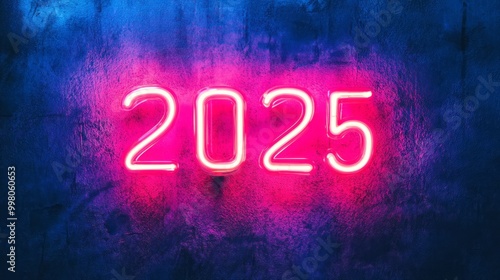 2025 neon. simple word 